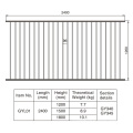 1,2 / 1,5 / 1,8 m. HX 2.4 M. W Sección de aluminio de la cerca negra